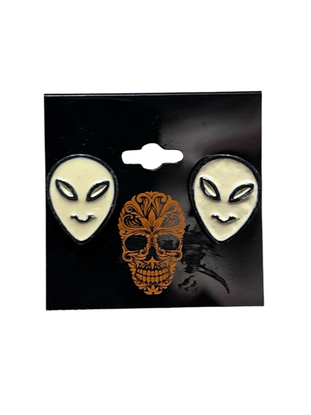 Alien Face Enamel Earrings